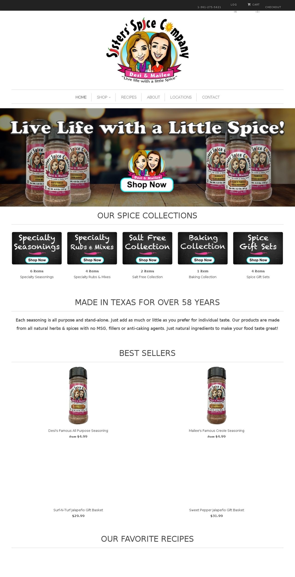 sistersspiceco.com shopify website screenshot