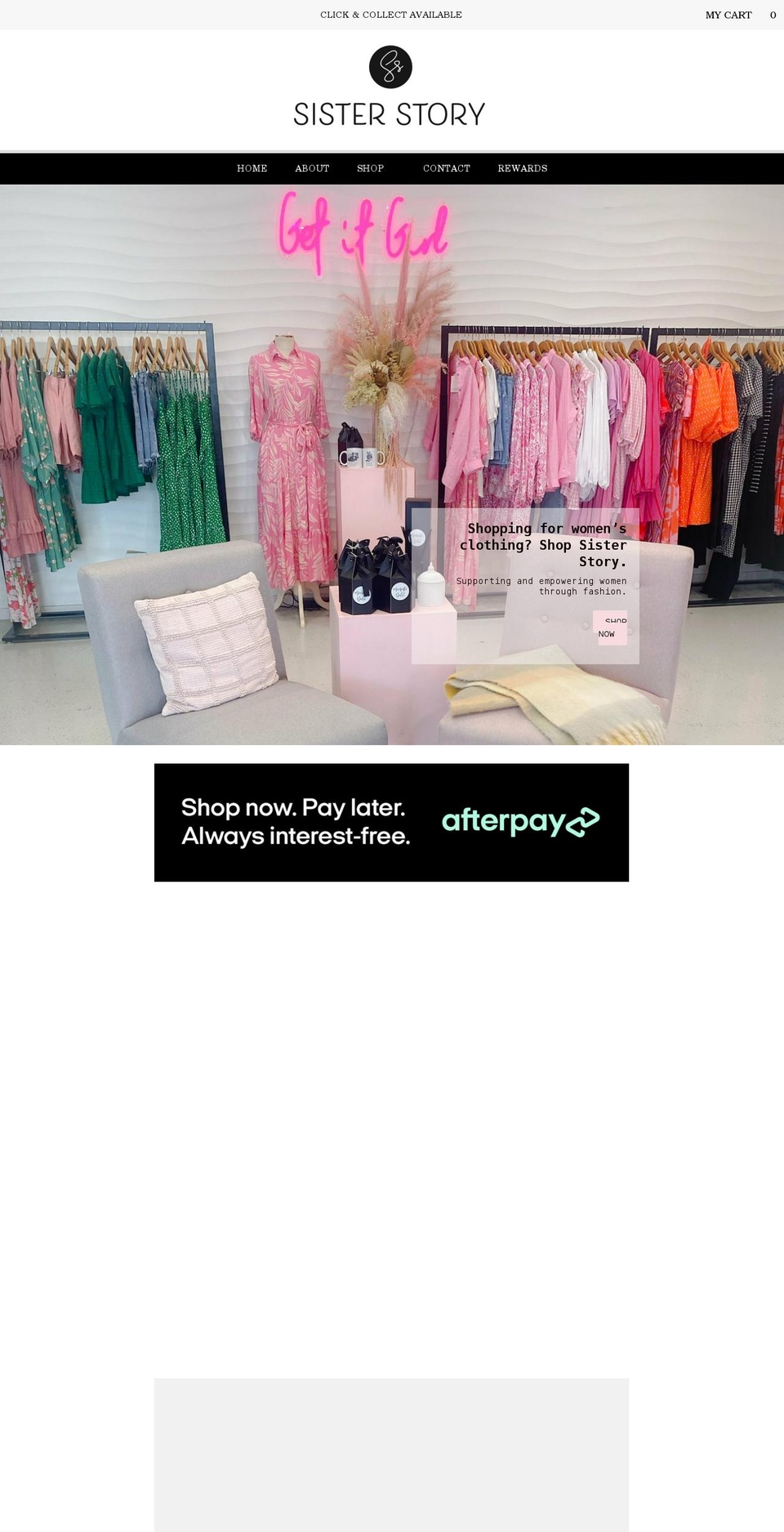 sisterstory.com.au shopify website screenshot