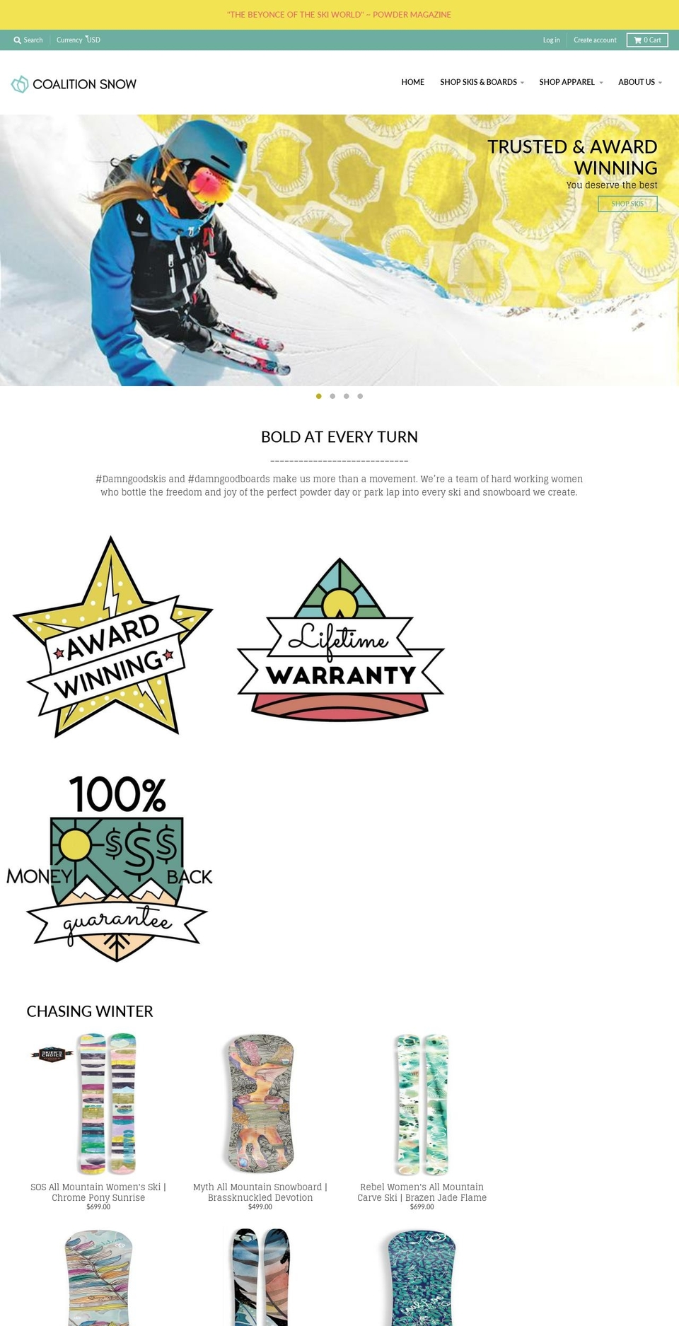 sisterswhoshred.com — Shopify storefront screenshot