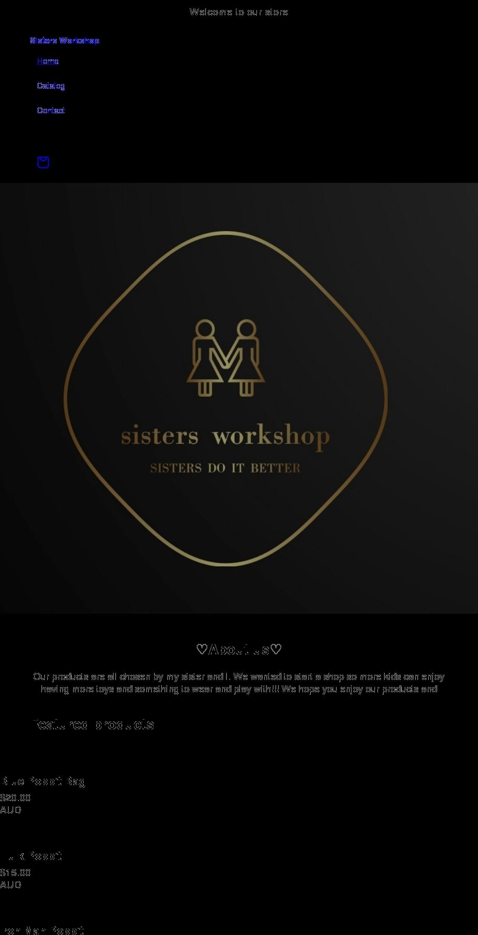 sistersworkshop.com shopify website screenshot