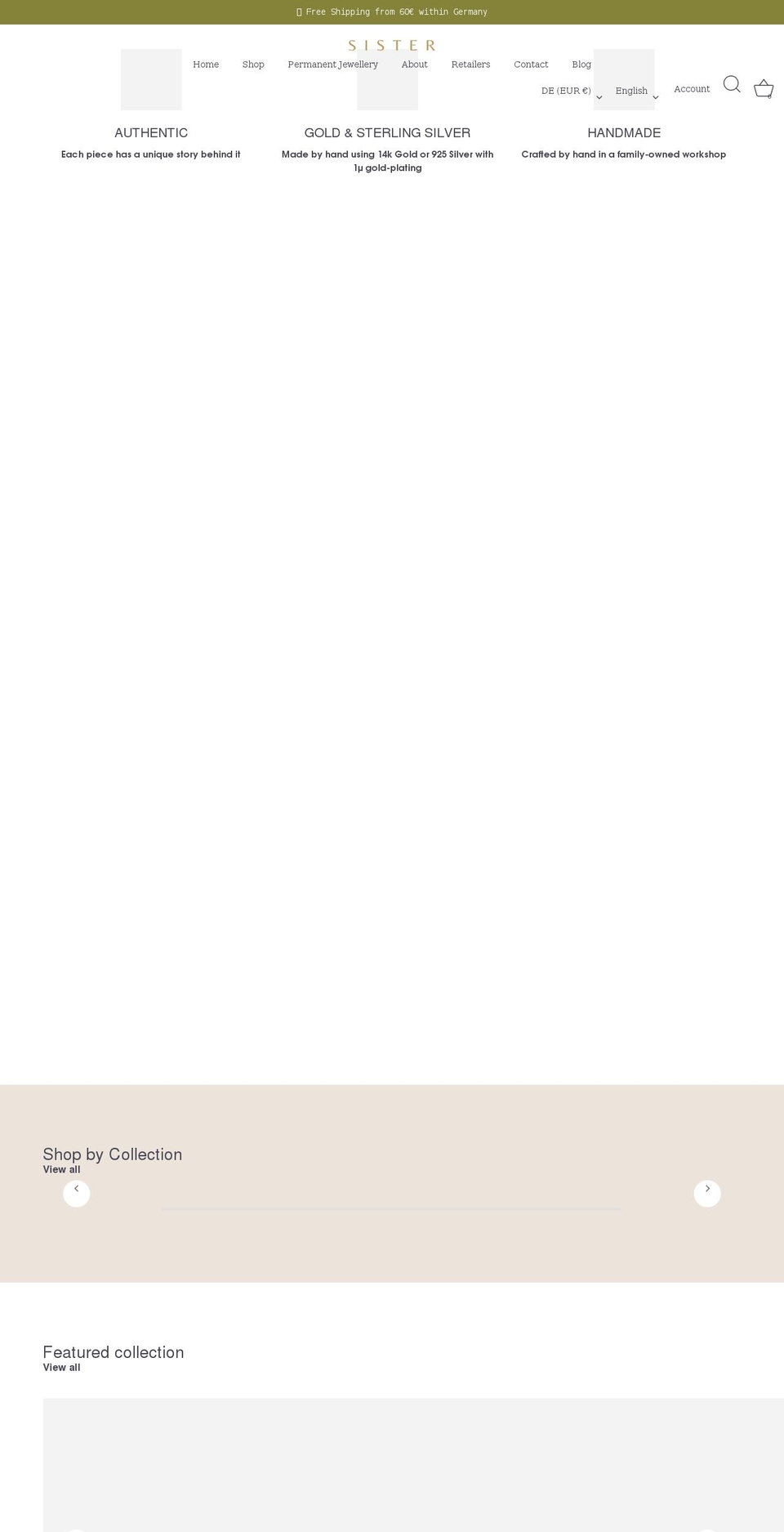 sisterthebrand.com — Shopify storefront screenshot