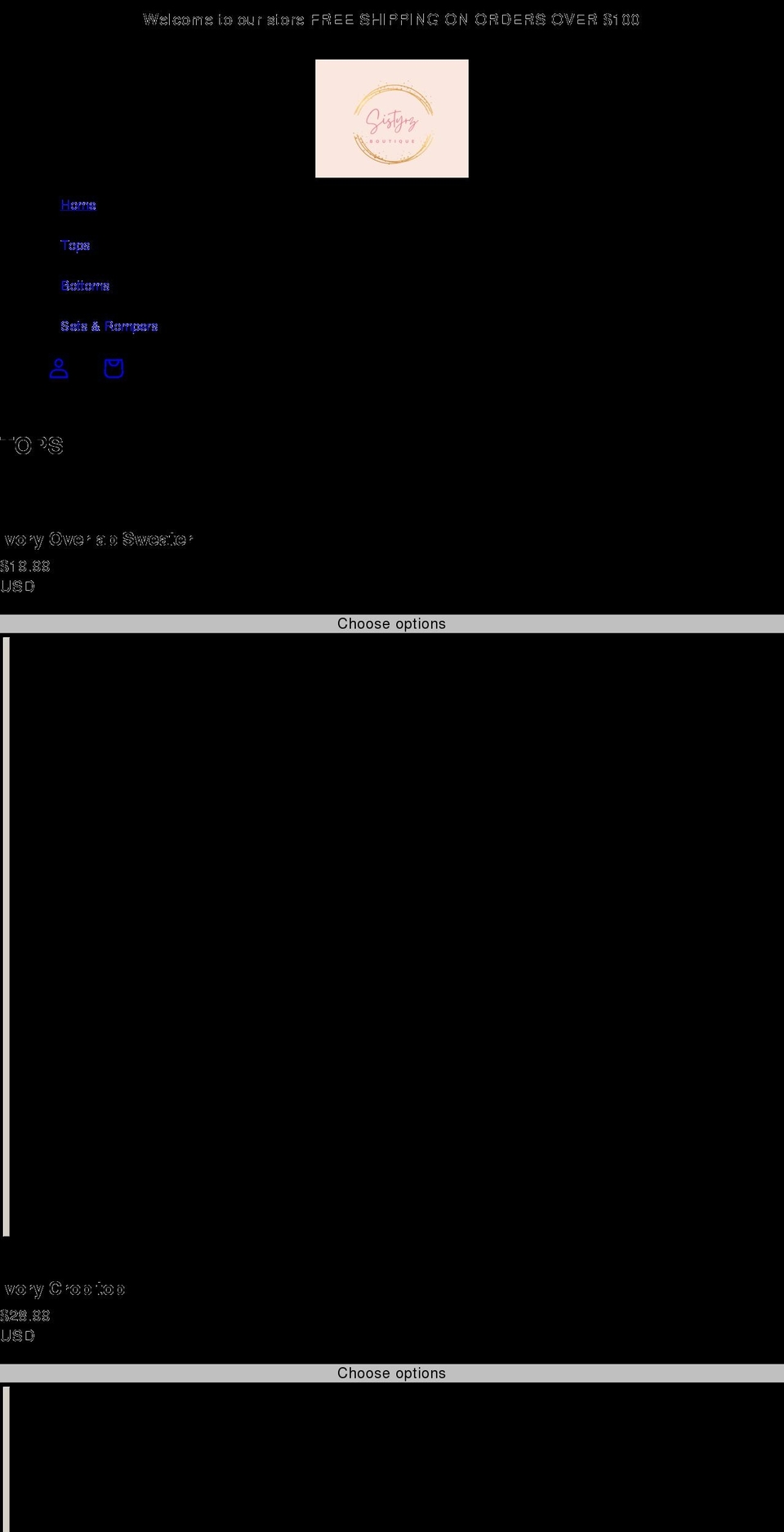 sistyrzboutique.com shopify website screenshot