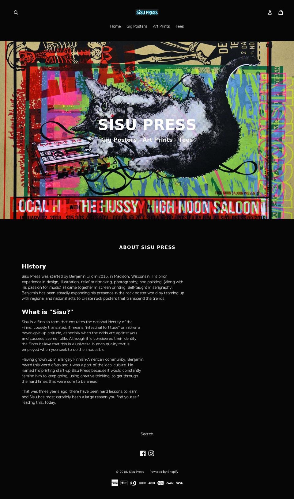 sisupress.com shopify website screenshot