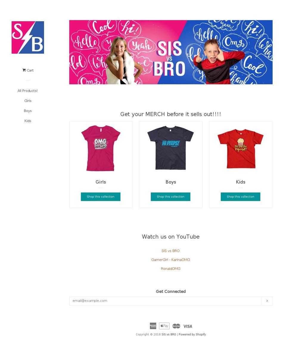 sisvsbro.com shopify website screenshot