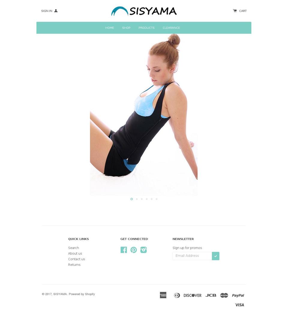 sisyama.com shopify website screenshot