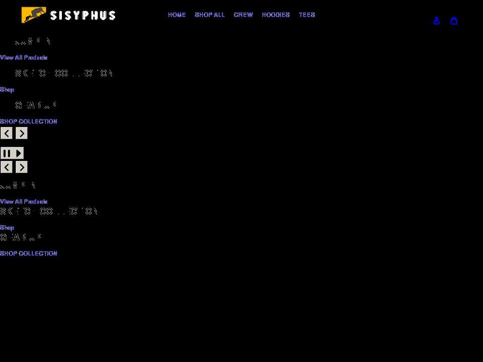 sisyphusware.com shopify website screenshot