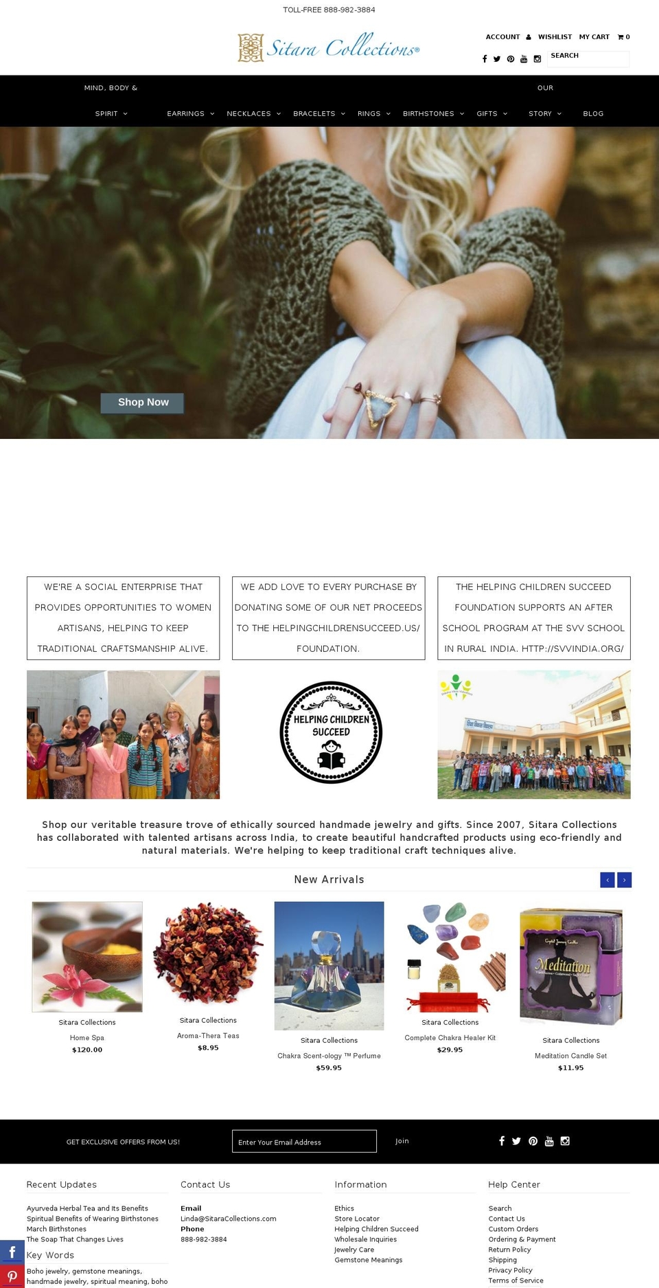 sitarajewelry.com shopify website screenshot