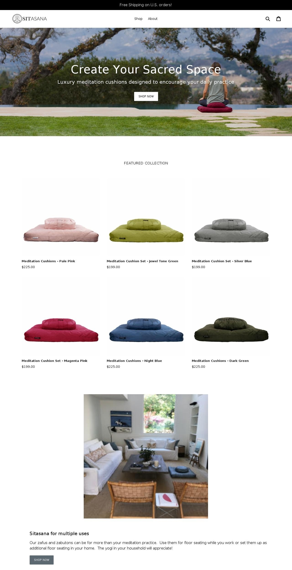 sitasana.com shopify website screenshot