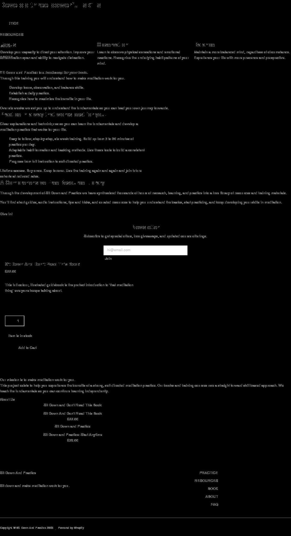 sitdownand.com shopify website screenshot