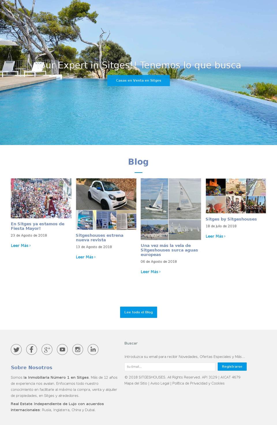 sitgeshouses.es shopify website screenshot