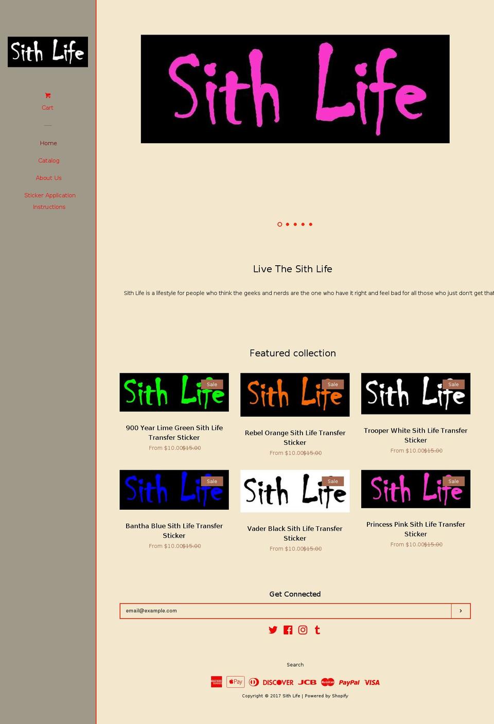 sithlife.com shopify website screenshot