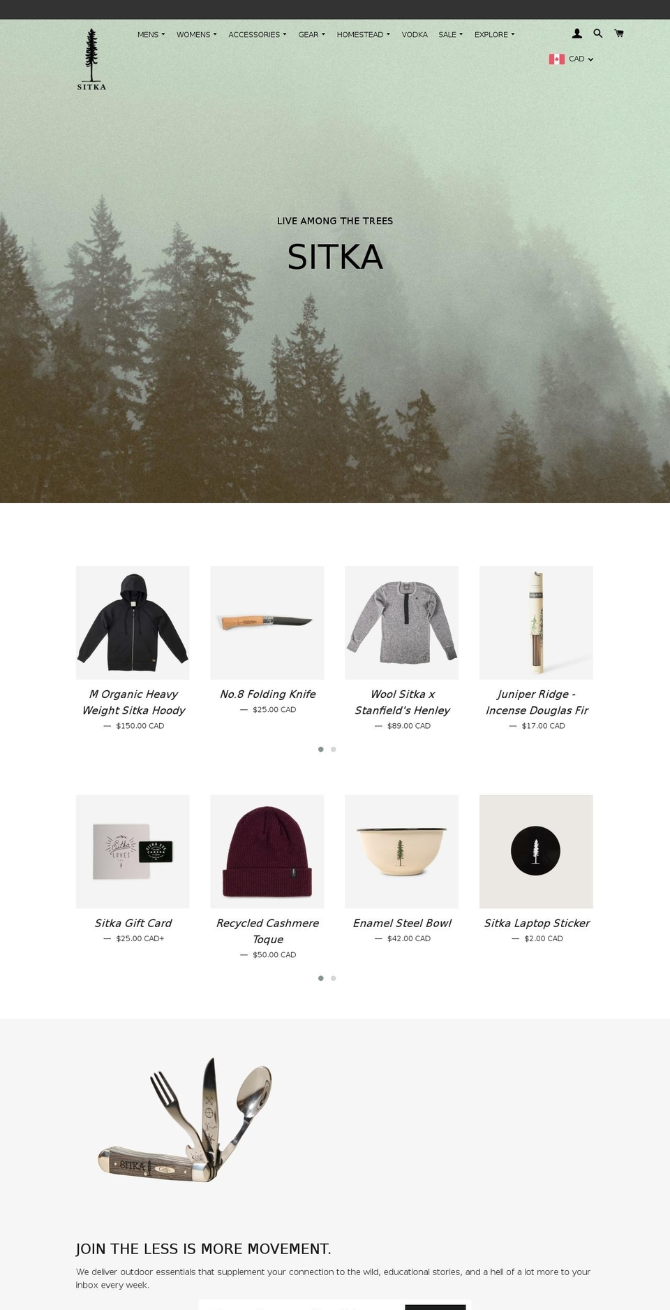 sitka.ca shopify website screenshot