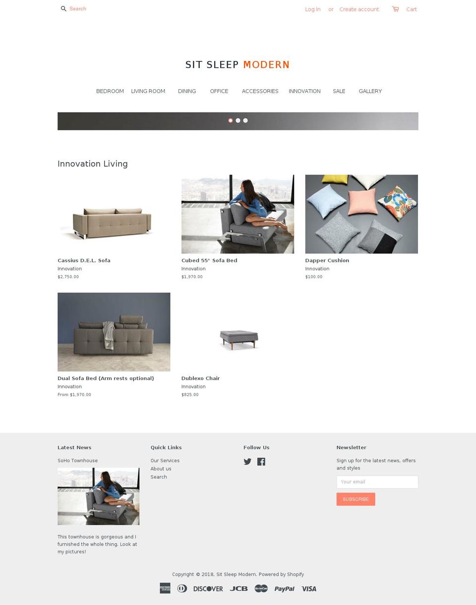 sitsleepmodern.org shopify website screenshot