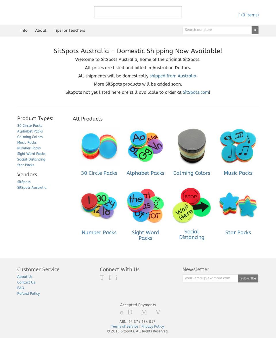 sitspots.com.au shopify website screenshot