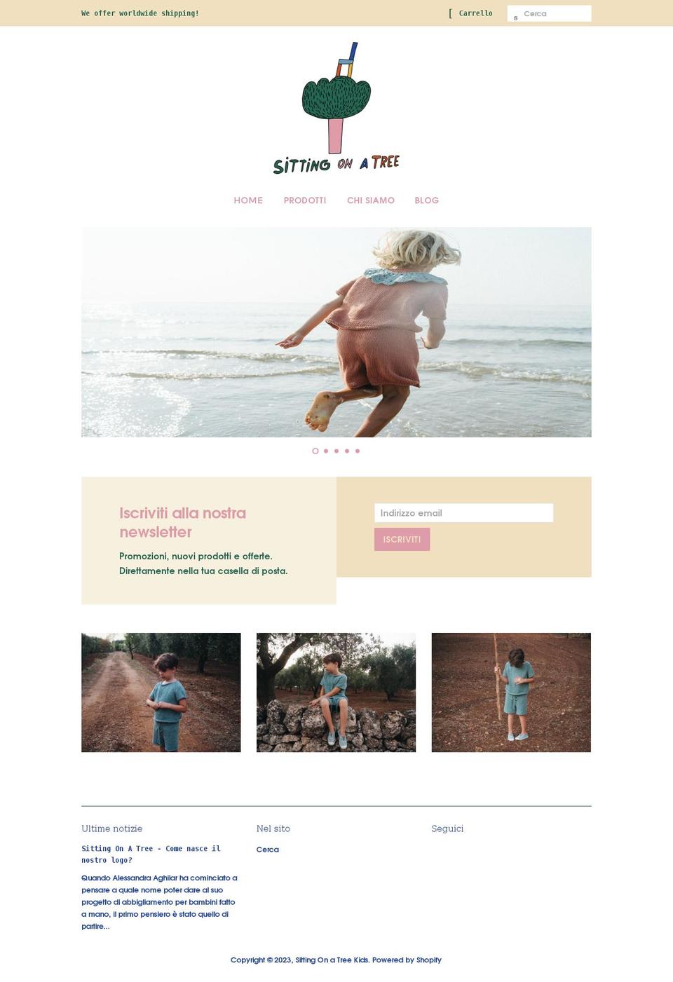 sittingonatreekids.com shopify website screenshot