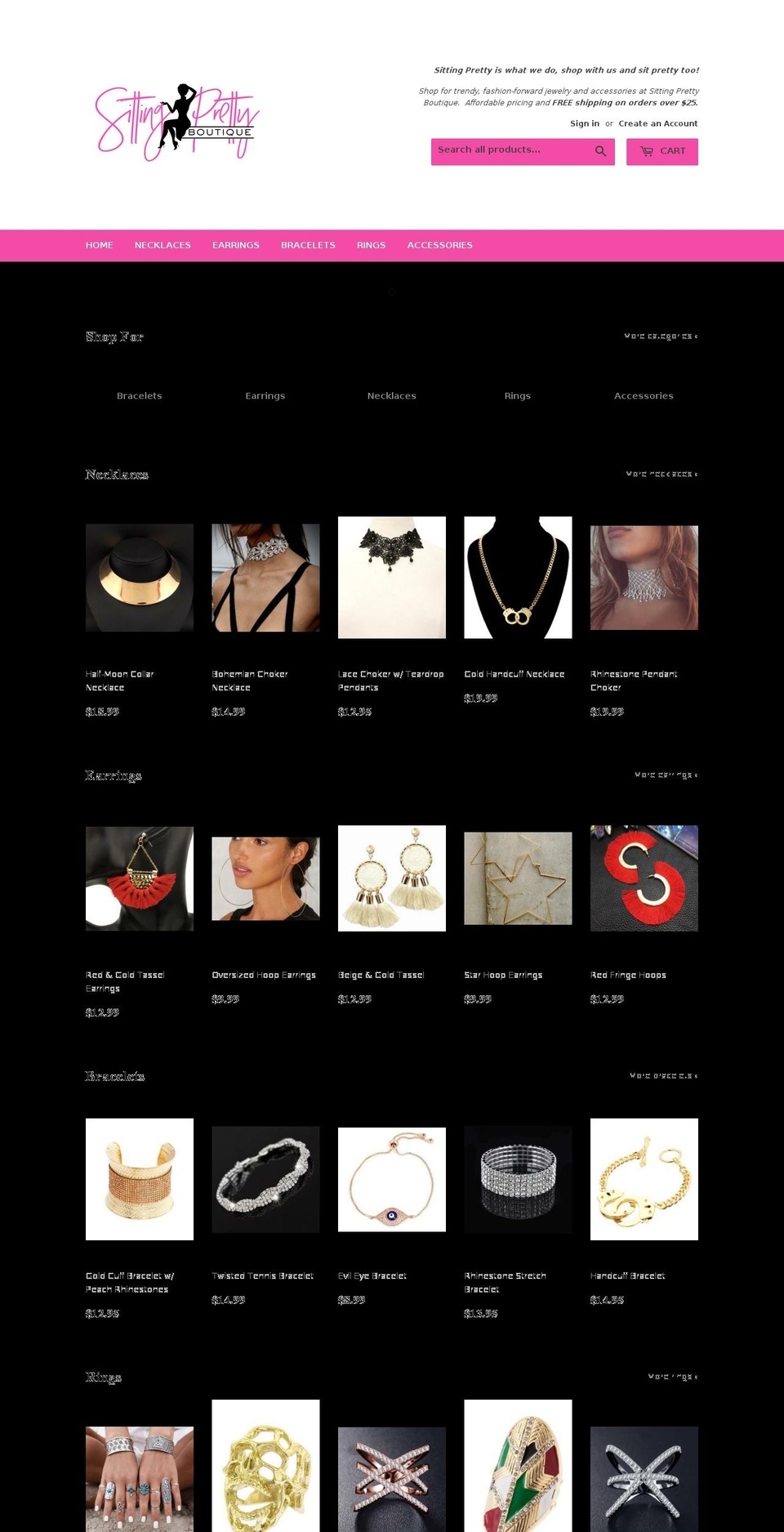 sittingprettyboutique.com — Shopify storefront screenshot
