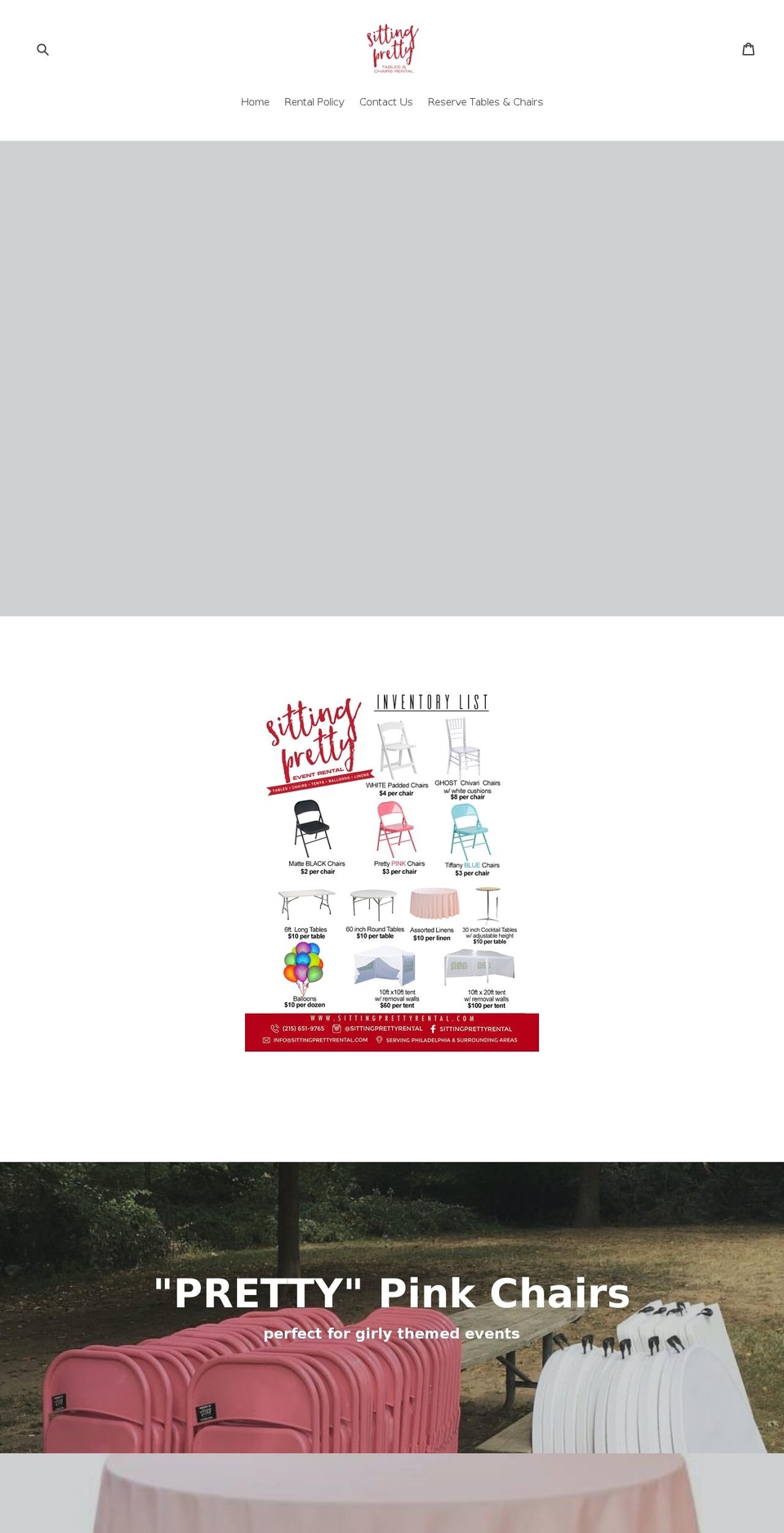 sittingprettyrental.com shopify website screenshot