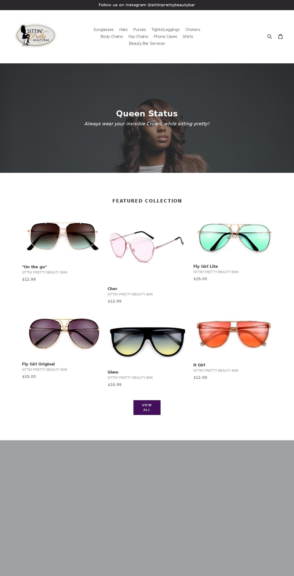 sittinprettybeautybar.com — Shopify storefront screenshot
