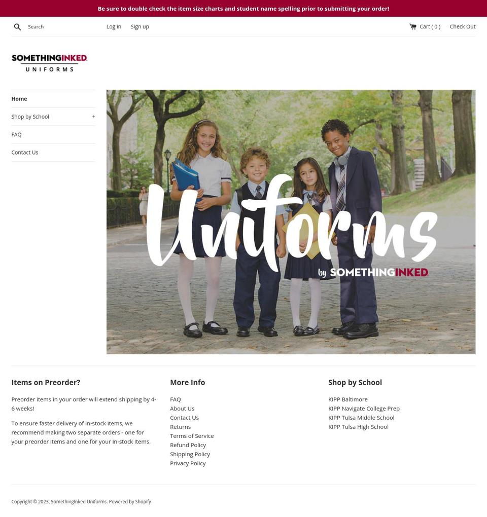 siuniforms.com shopify website screenshot