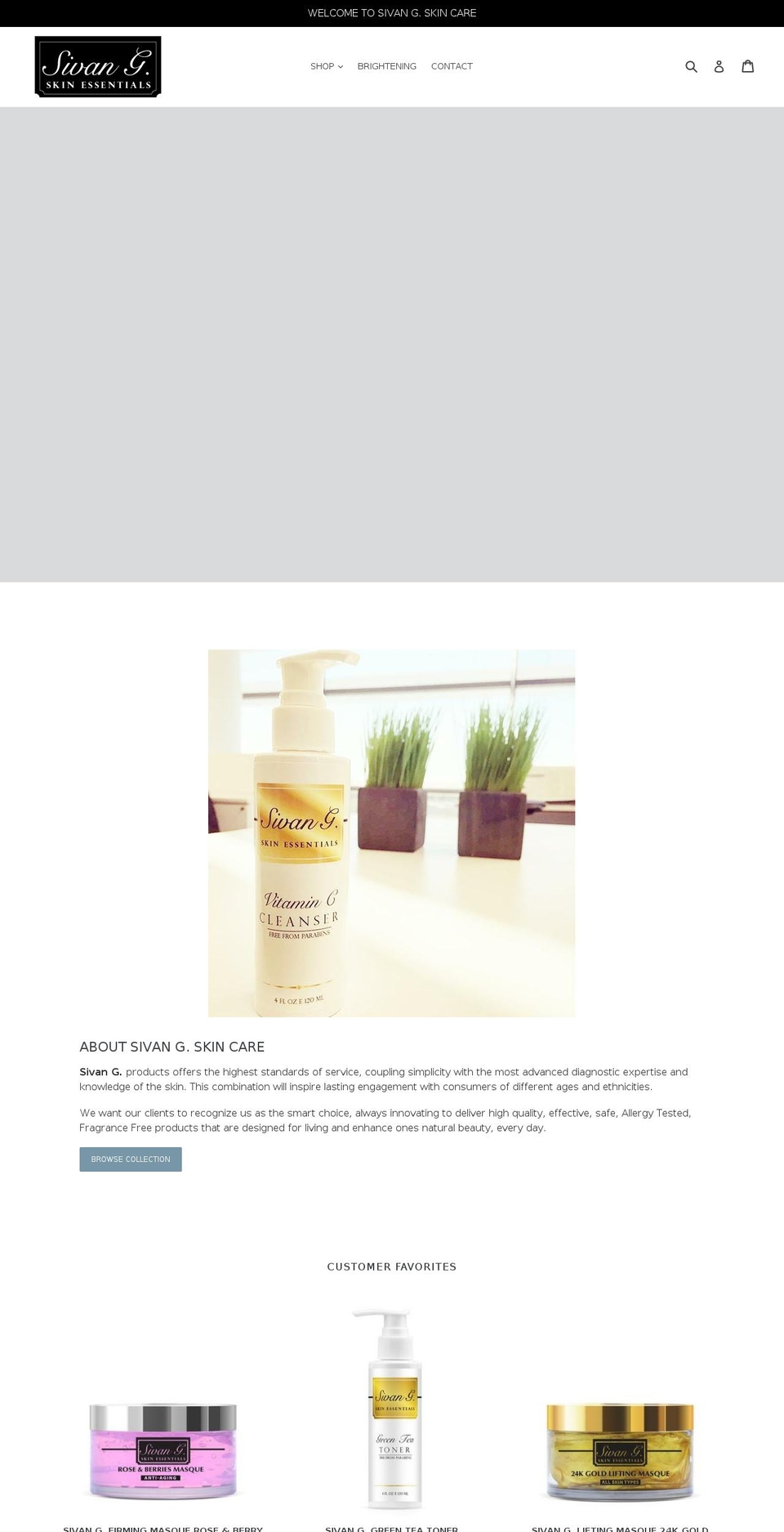 sivangskincare.com — Shopify storefront screenshot