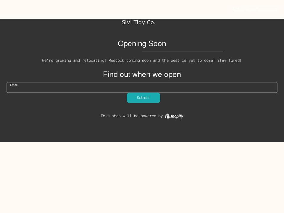 sivitidyco.com shopify website screenshot