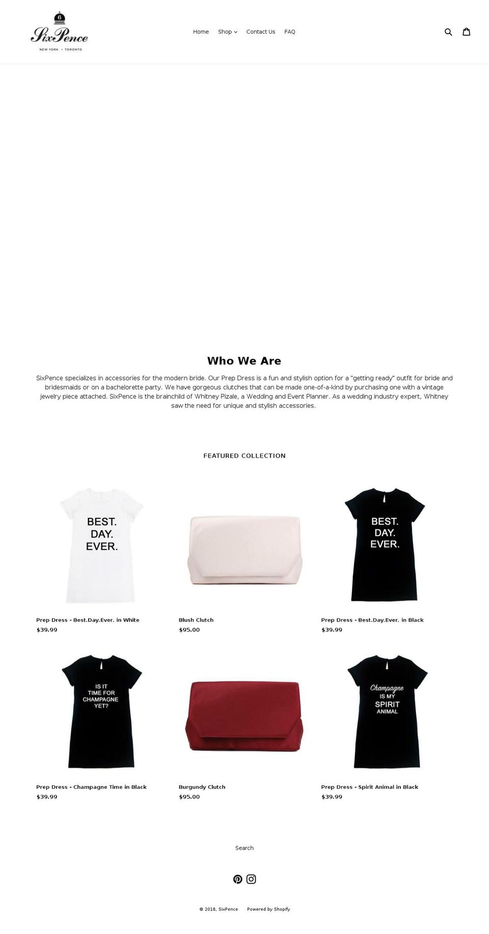six-pence.com shopify website screenshot