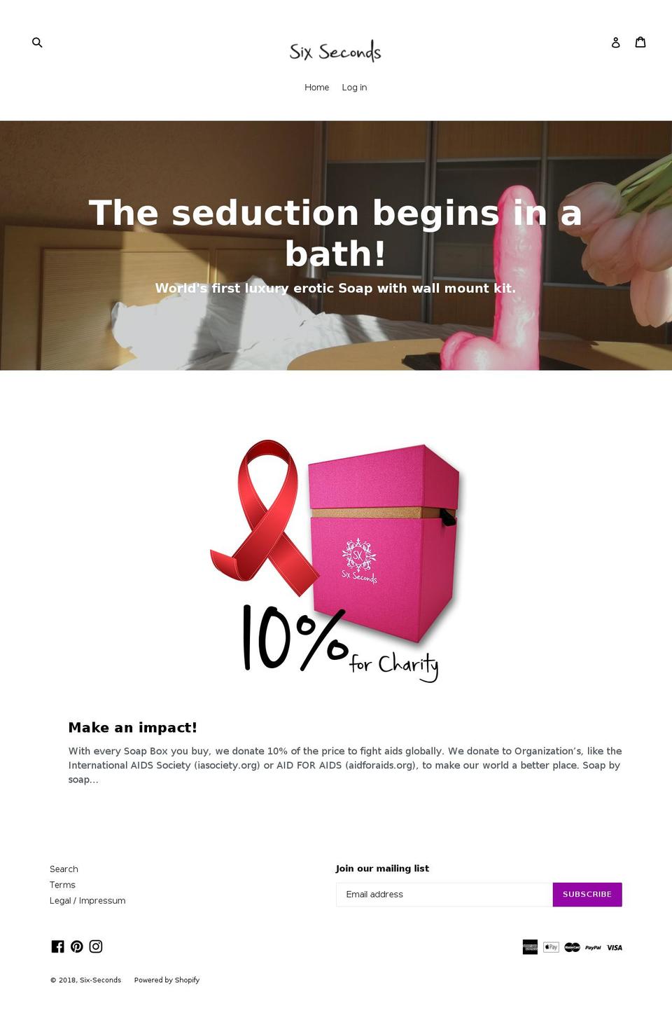 six-seconds.com — Shopify storefront screenshot