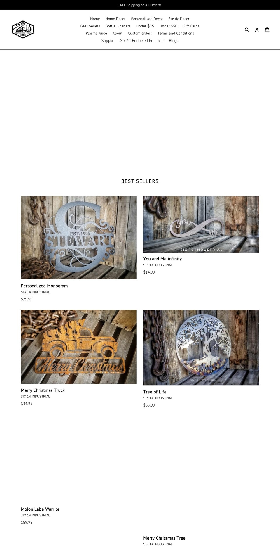 six14industrial.com — Shopify storefront screenshot