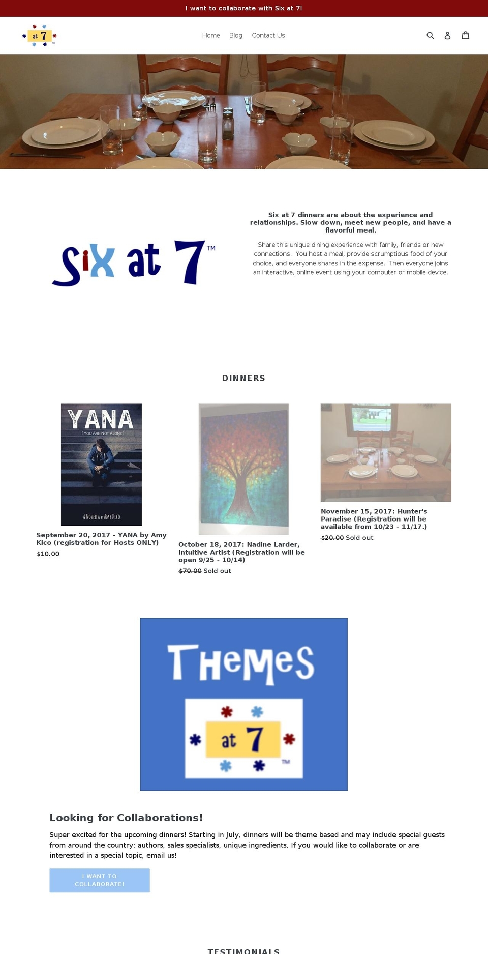 sixat7.com — Shopify storefront screenshot