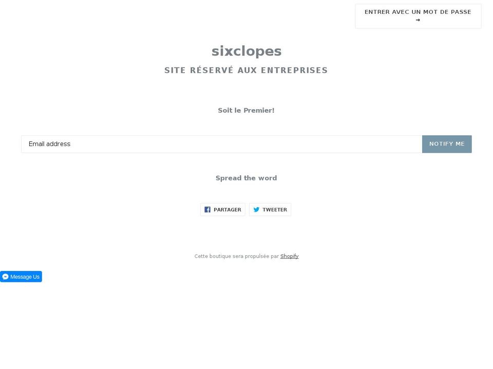 sixclopes.com — Shopify storefront screenshot