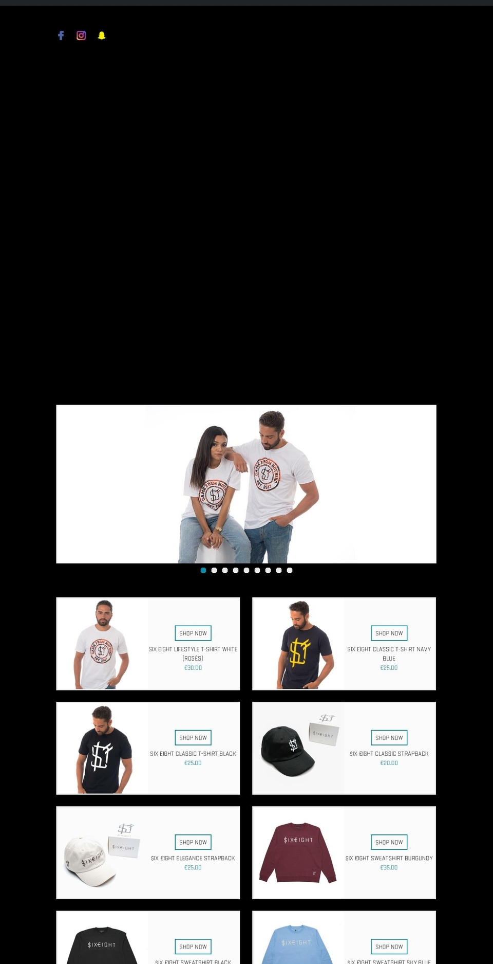 sixeightclothing.com shopify website screenshot