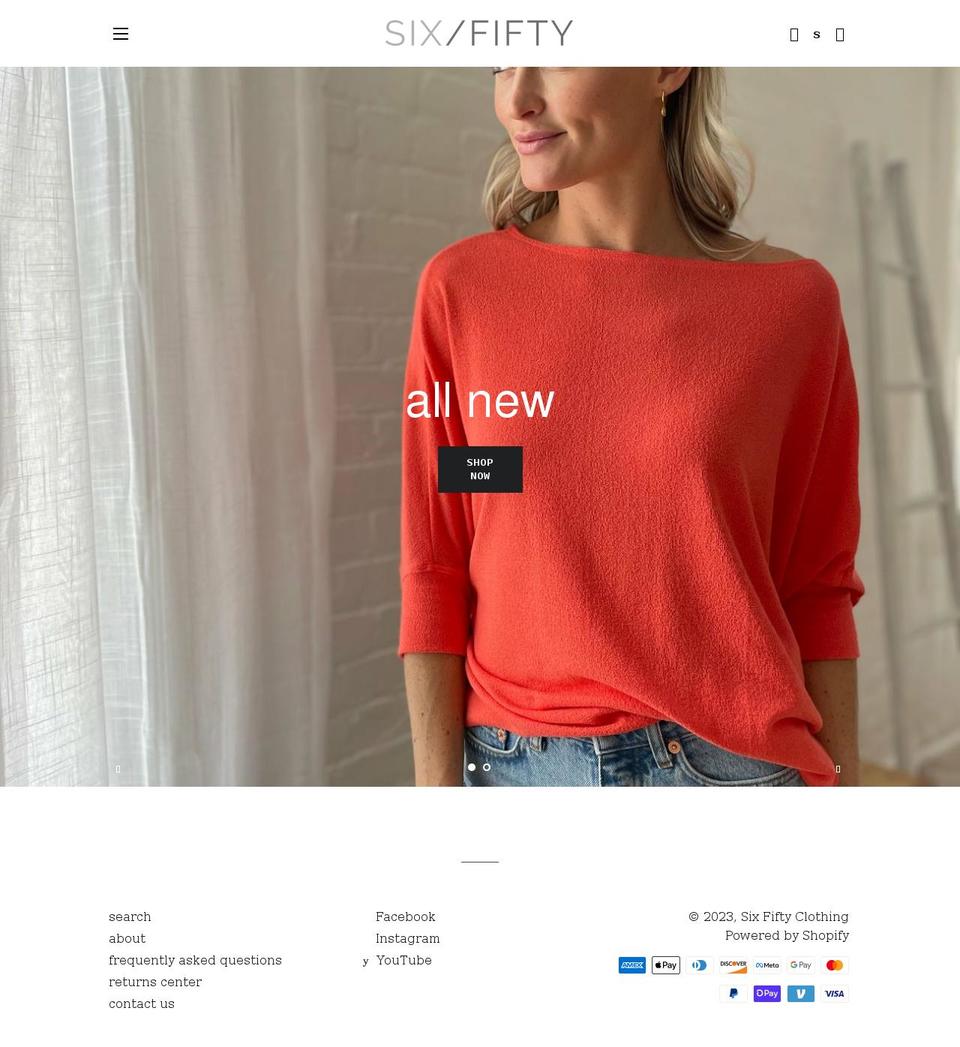 sixfiftyclothing.com shopify website screenshot