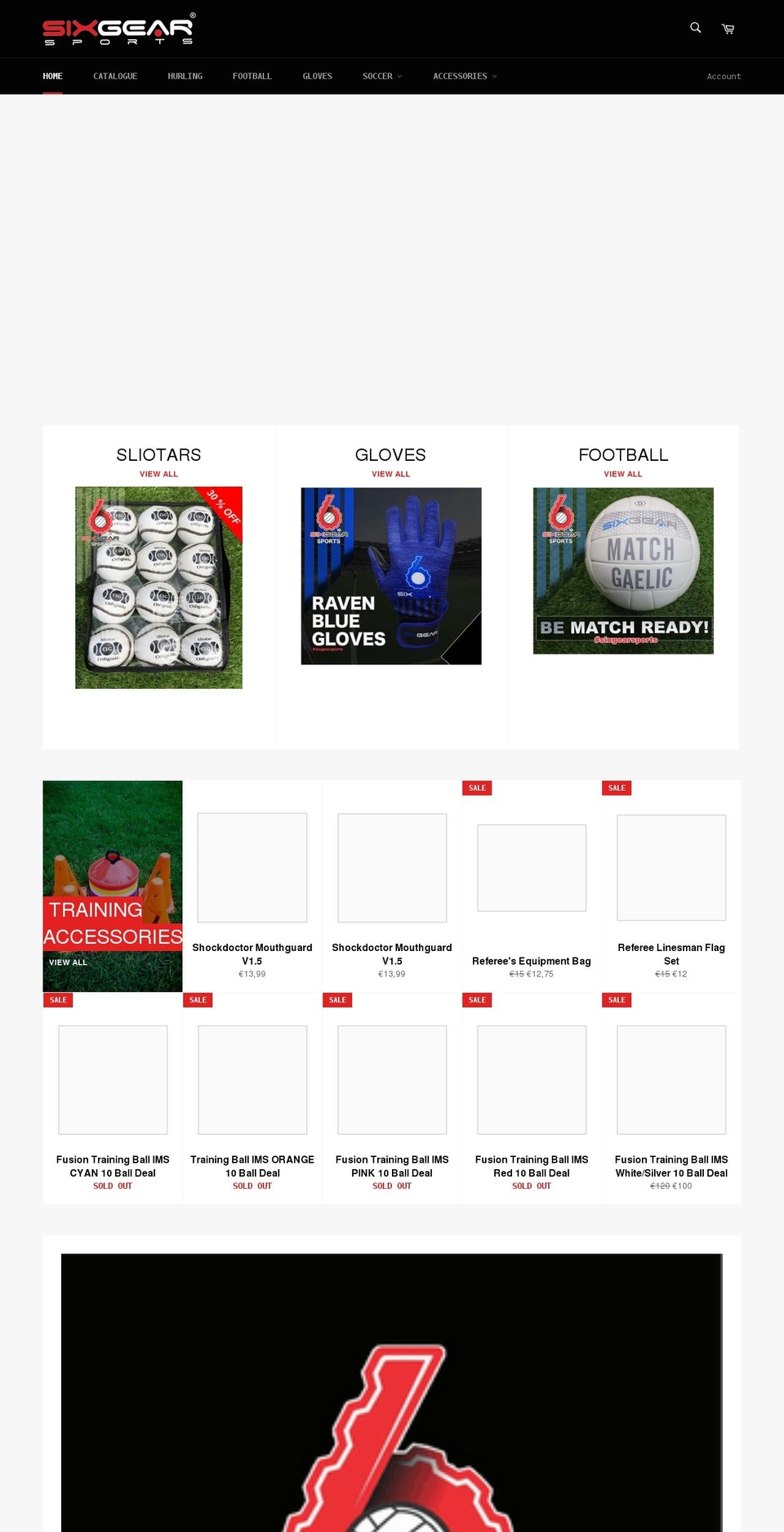 sixgearsportsireland.com shopify website screenshot