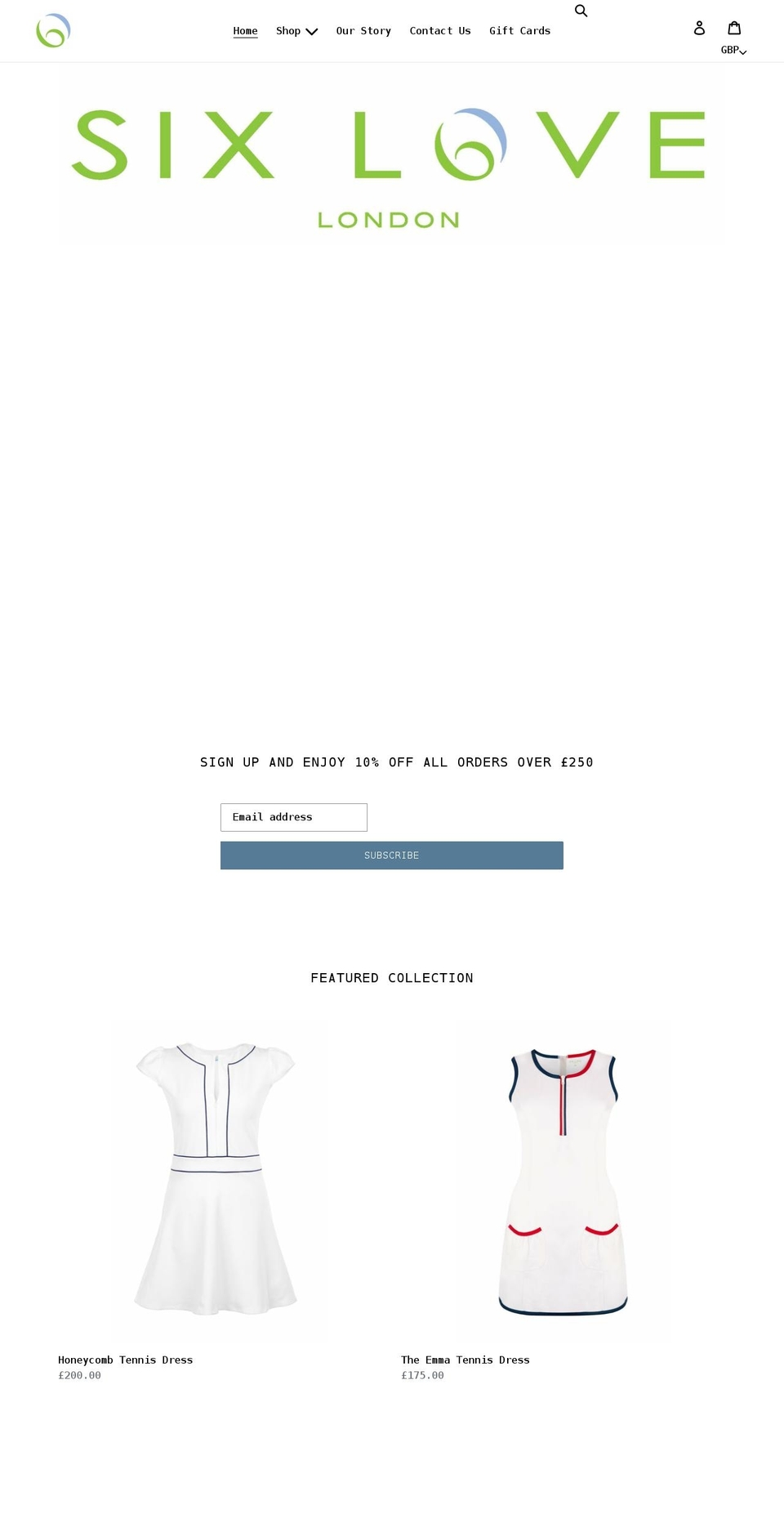 sixlove.co.uk shopify website screenshot