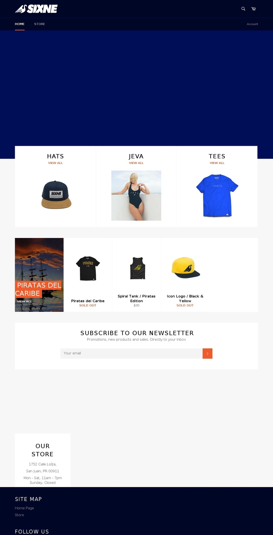 sixneconceptstore.com — Shopify storefront screenshot