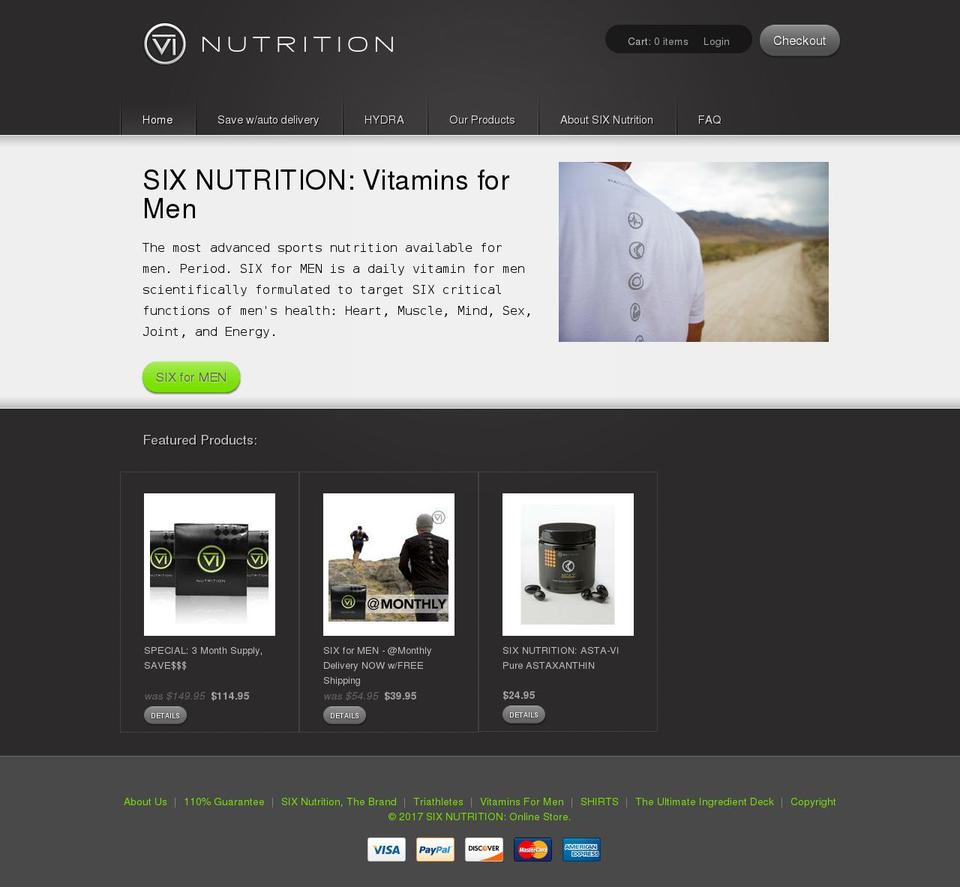 sixnutrition.co shopify website screenshot
