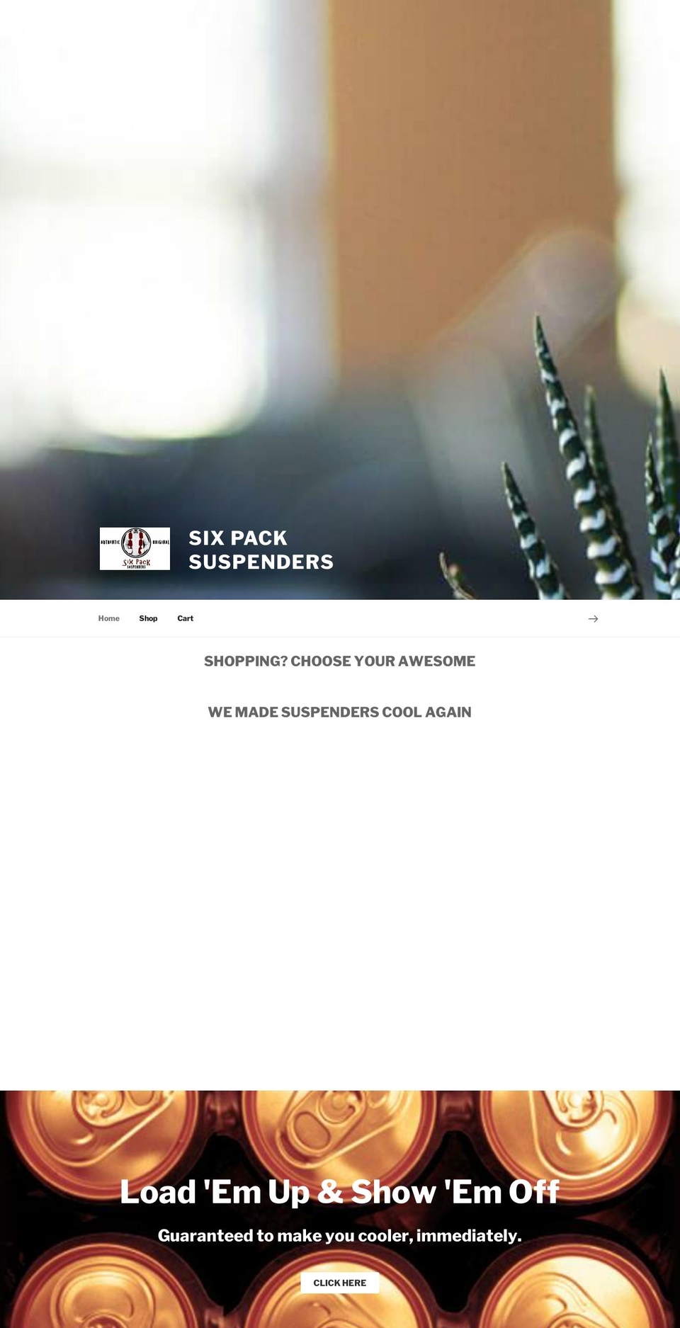 sixpacksuspenders.com — Shopify storefront screenshot