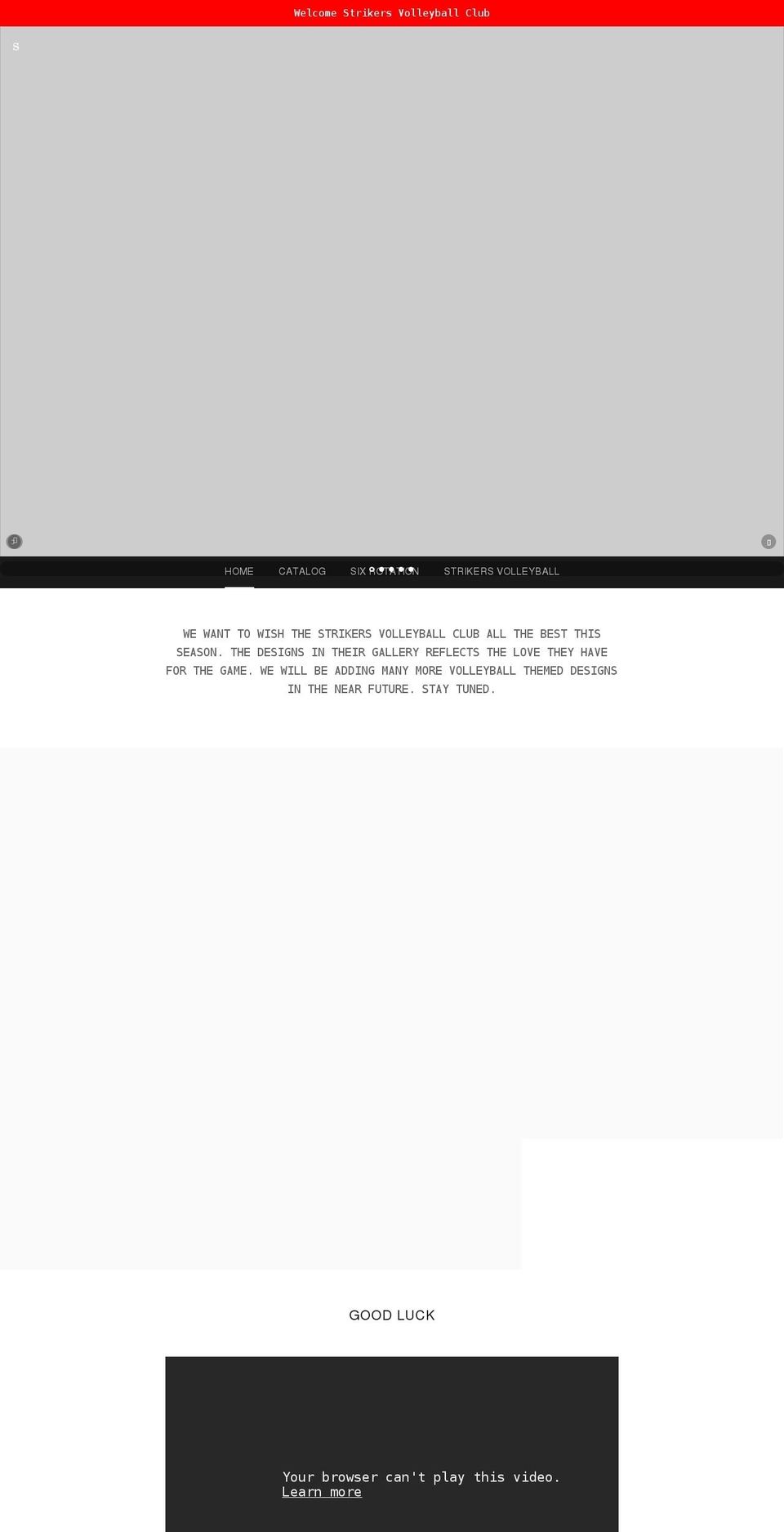 sixrotationclothing.com shopify website screenshot