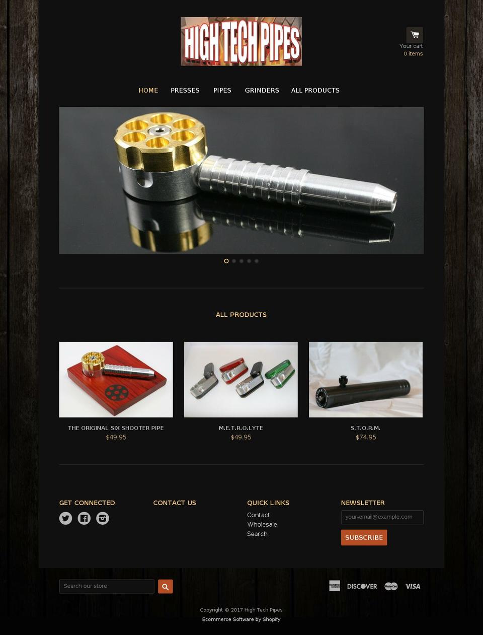 sixshooterpipes.com shopify website screenshot