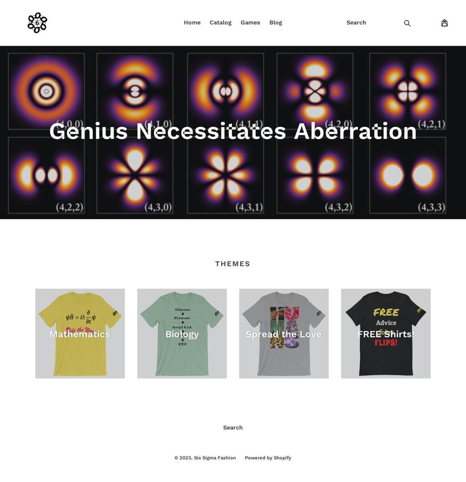 sixsigmafashion.com shopify website screenshot