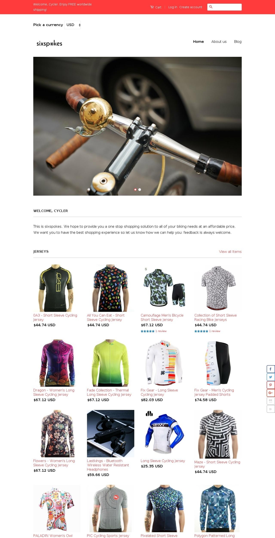 sixspokes.com shopify website screenshot