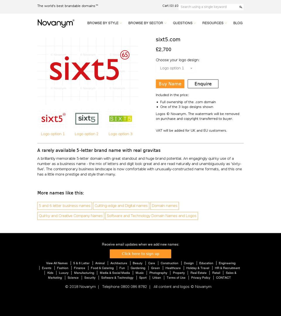 sixt5.com — Shopify storefront screenshot
