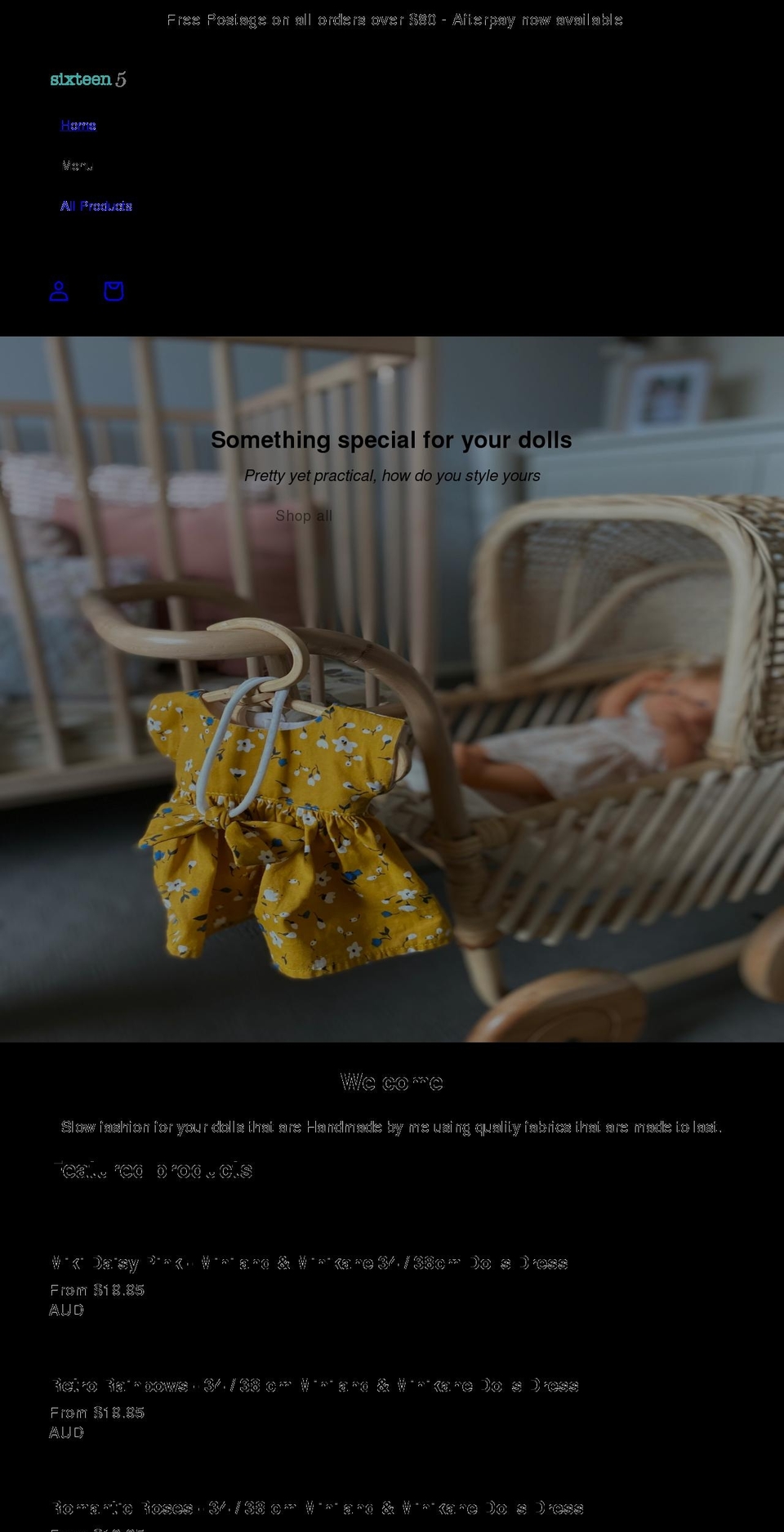sixteen55.com.au shopify website screenshot