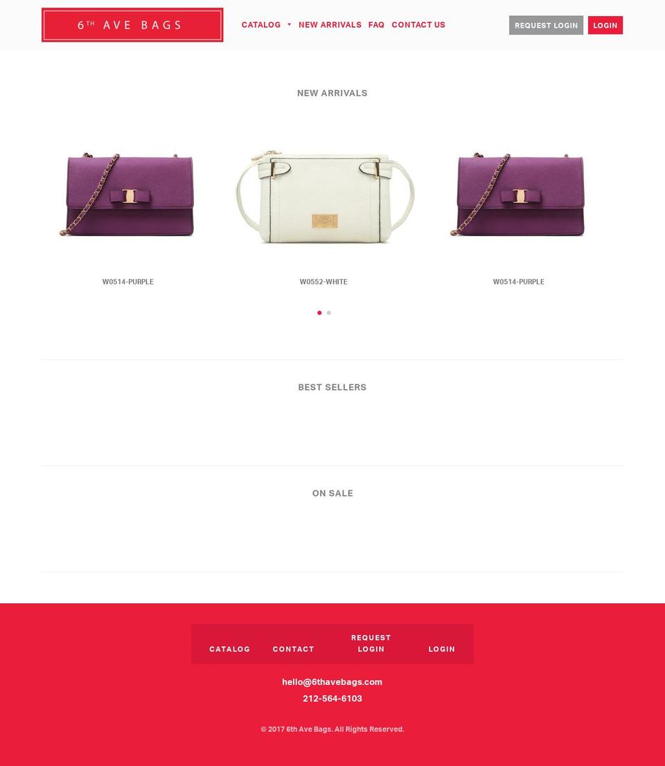 sixthavebags.com shopify website screenshot