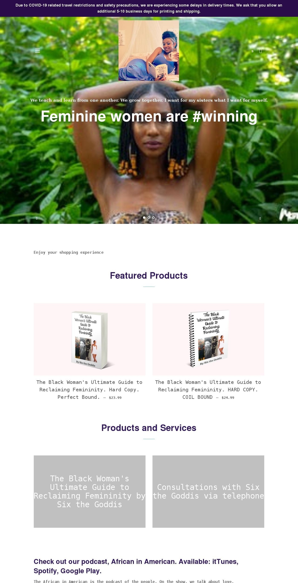 sixthegoddis.com shopify website screenshot