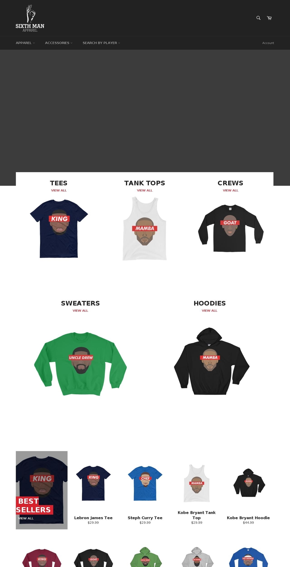 sixthmanapparel.com — Shopify storefront screenshot