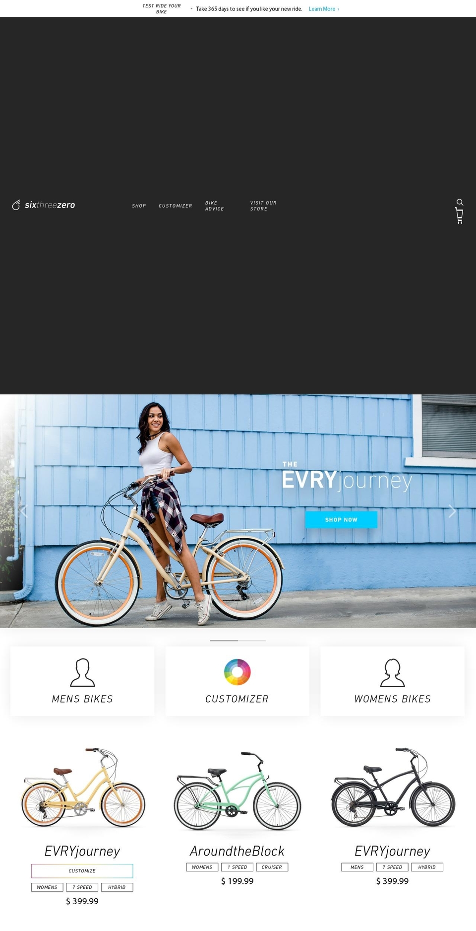 sixthreezero.com shopify website screenshot