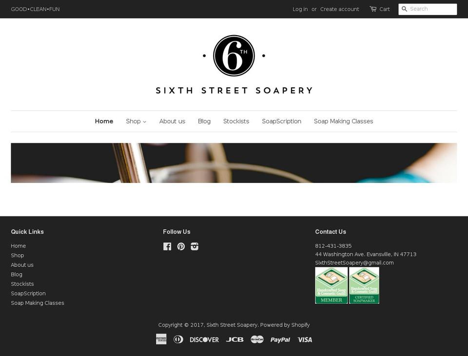 sixthstreetsoapery.com shopify website screenshot