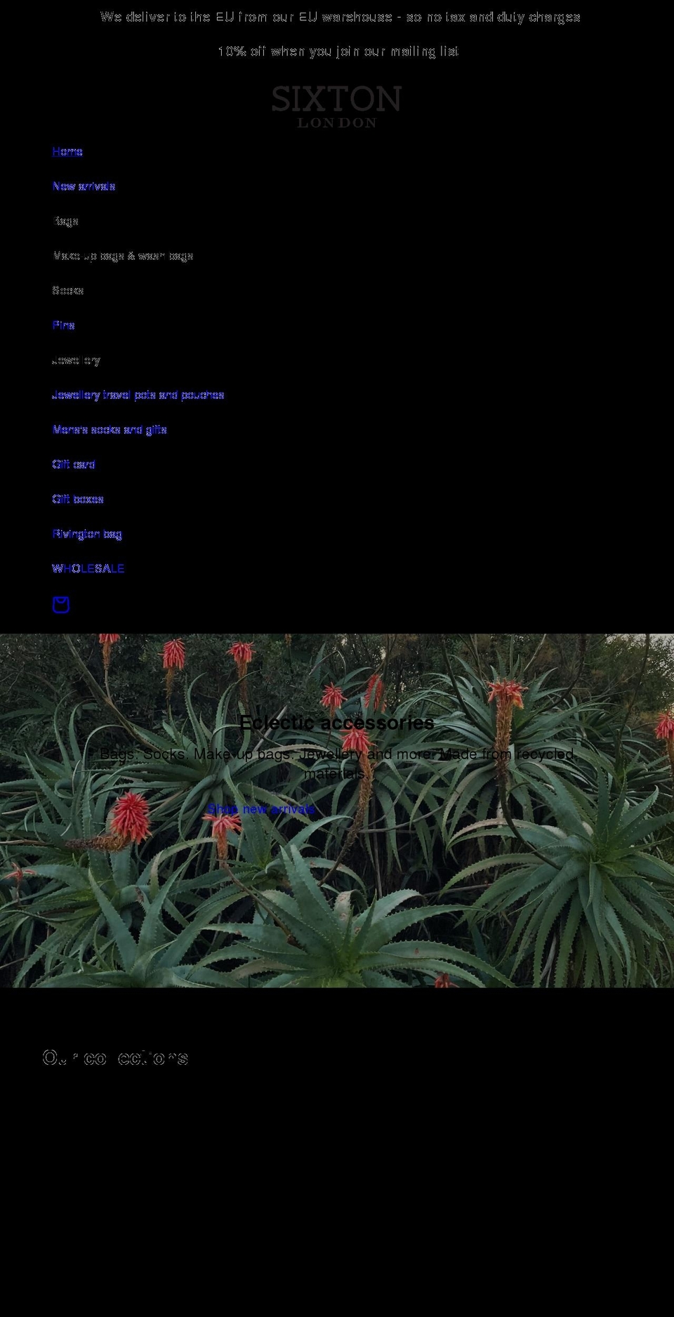 sixtonlondon.co.uk shopify website screenshot