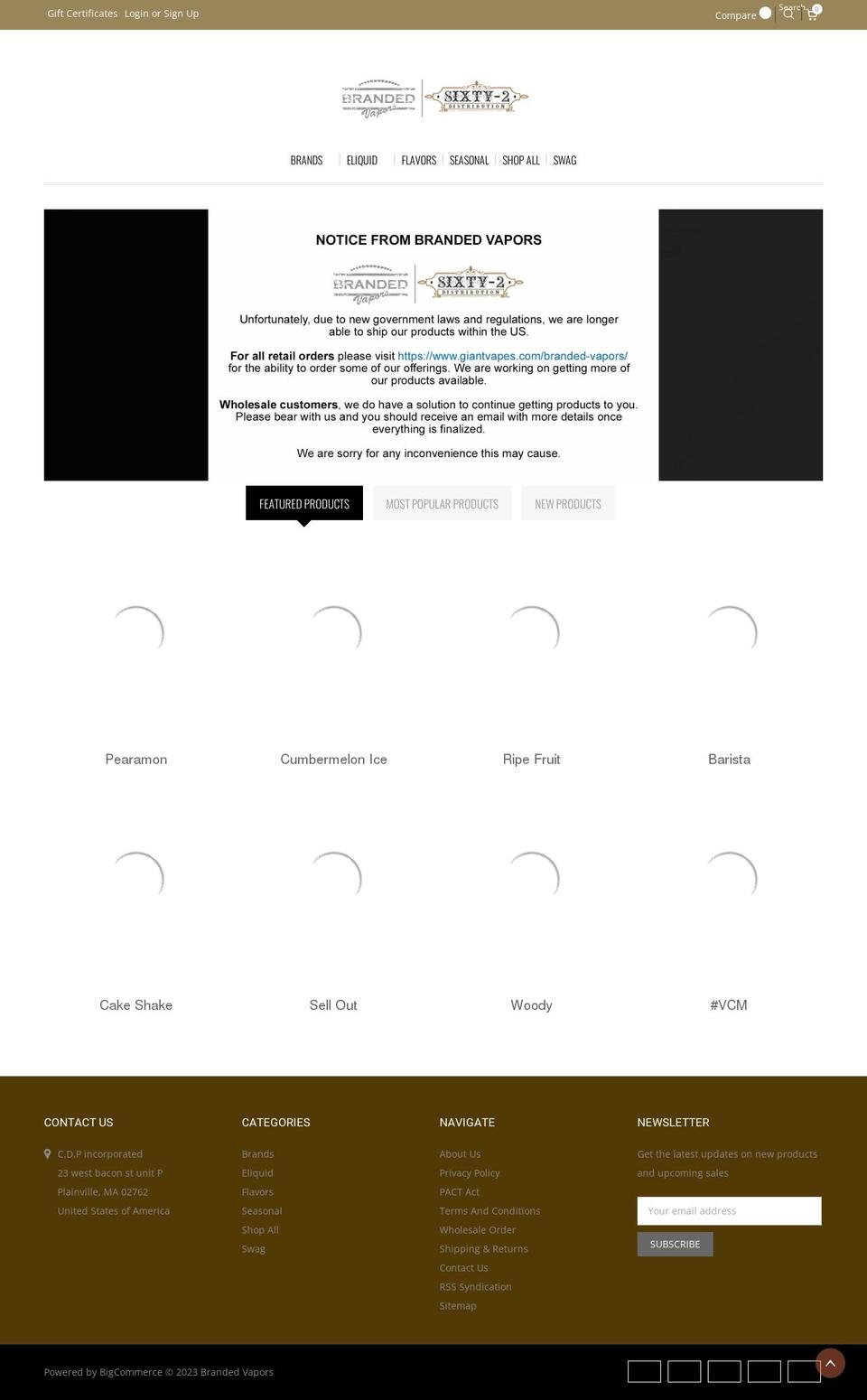 sixty-2distro.com — Shopify storefront screenshot